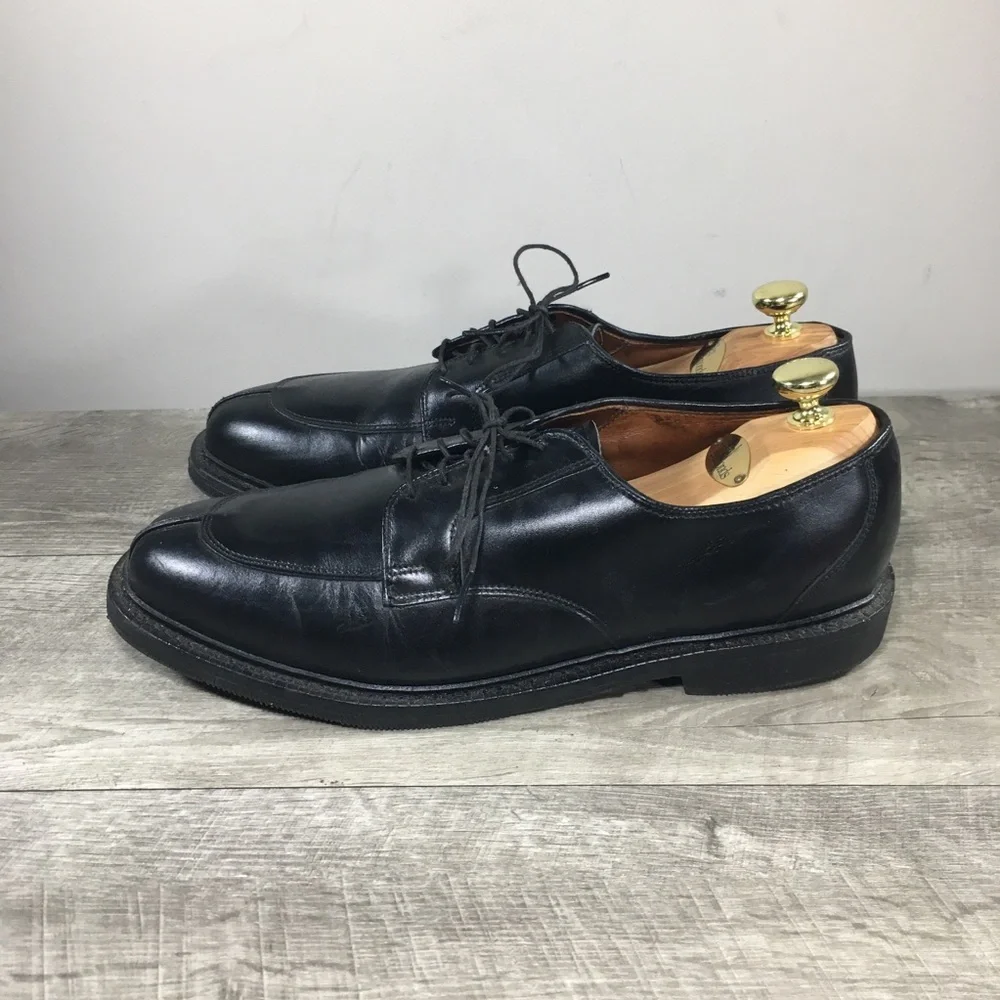 Mens Allen Edmonds Ashton Derby Leather Split Toe Oxfords Black Shoes Size 10.5